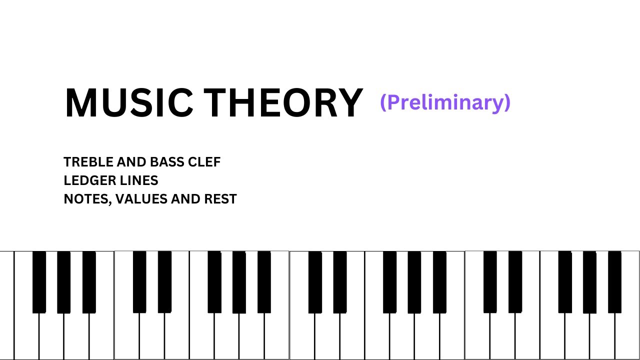 Simple MUSIC THEORY For Beginners | Treble & Bass Clef, Ledger Lines, notes, values and rest