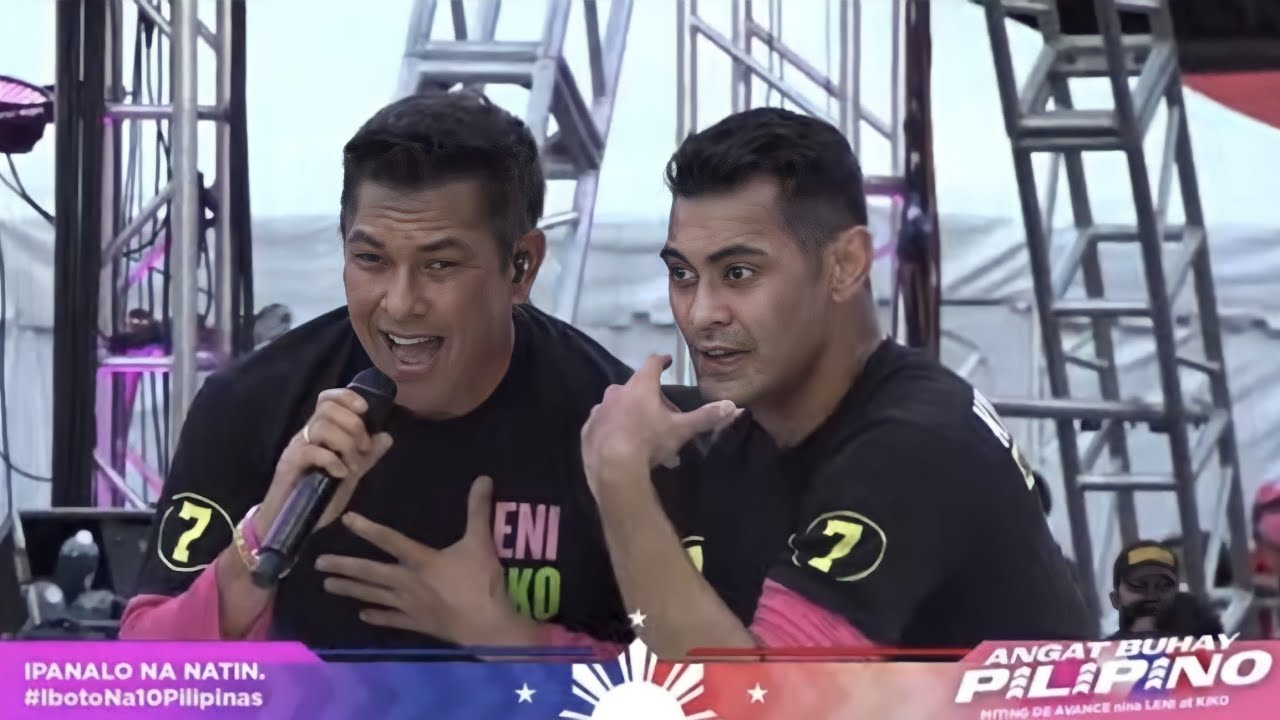 Gary Valenciano with Gab Valenciano at the LeniKiko Miting De Avance Makati | May 07, 2022