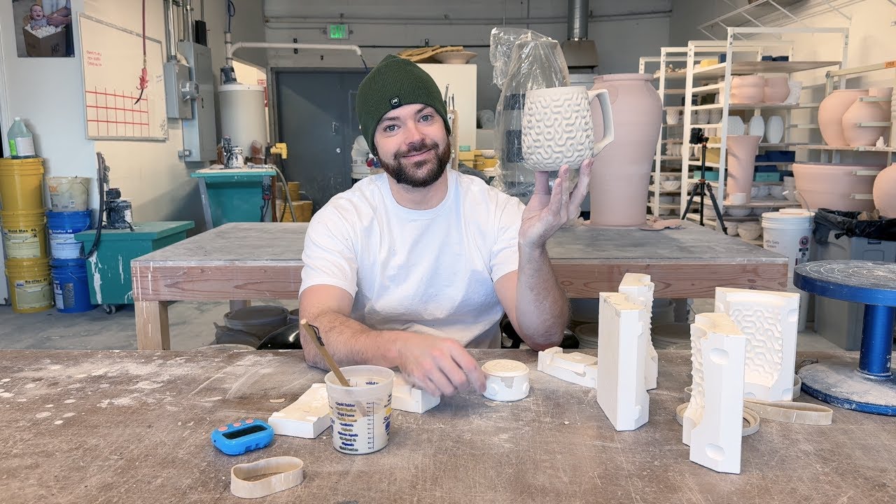 Slipcasting a Brain Coral texture mug