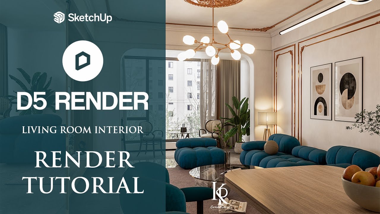 D5 RENDER TUTORIAL | Photorealistic 3D Rendering  Living Room Interior