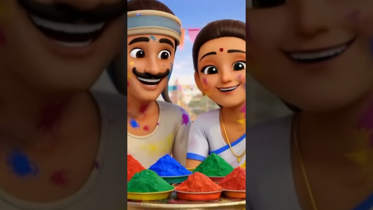 Holi Song for Kids, बच्चों के लिए होली गीत, Rang Panchami Song #shorts #kidsrhymes #poems #kidsfun
