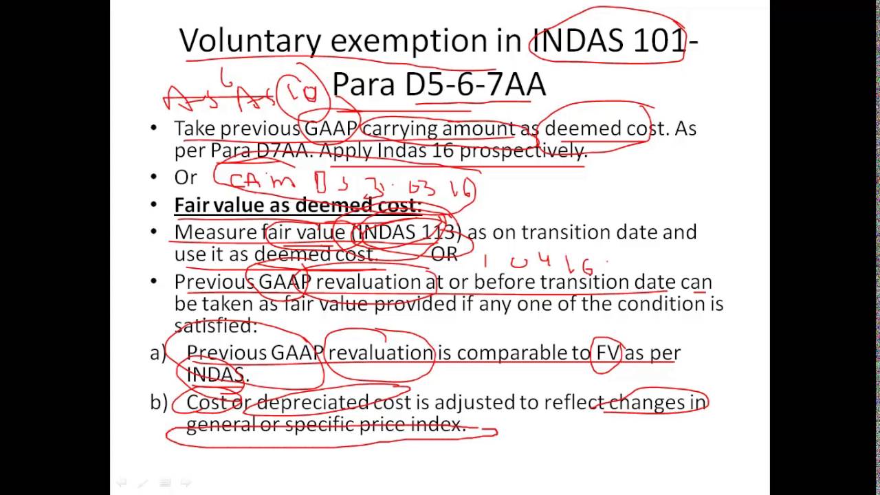Transitional Provisions relating TO PPE INDAS101