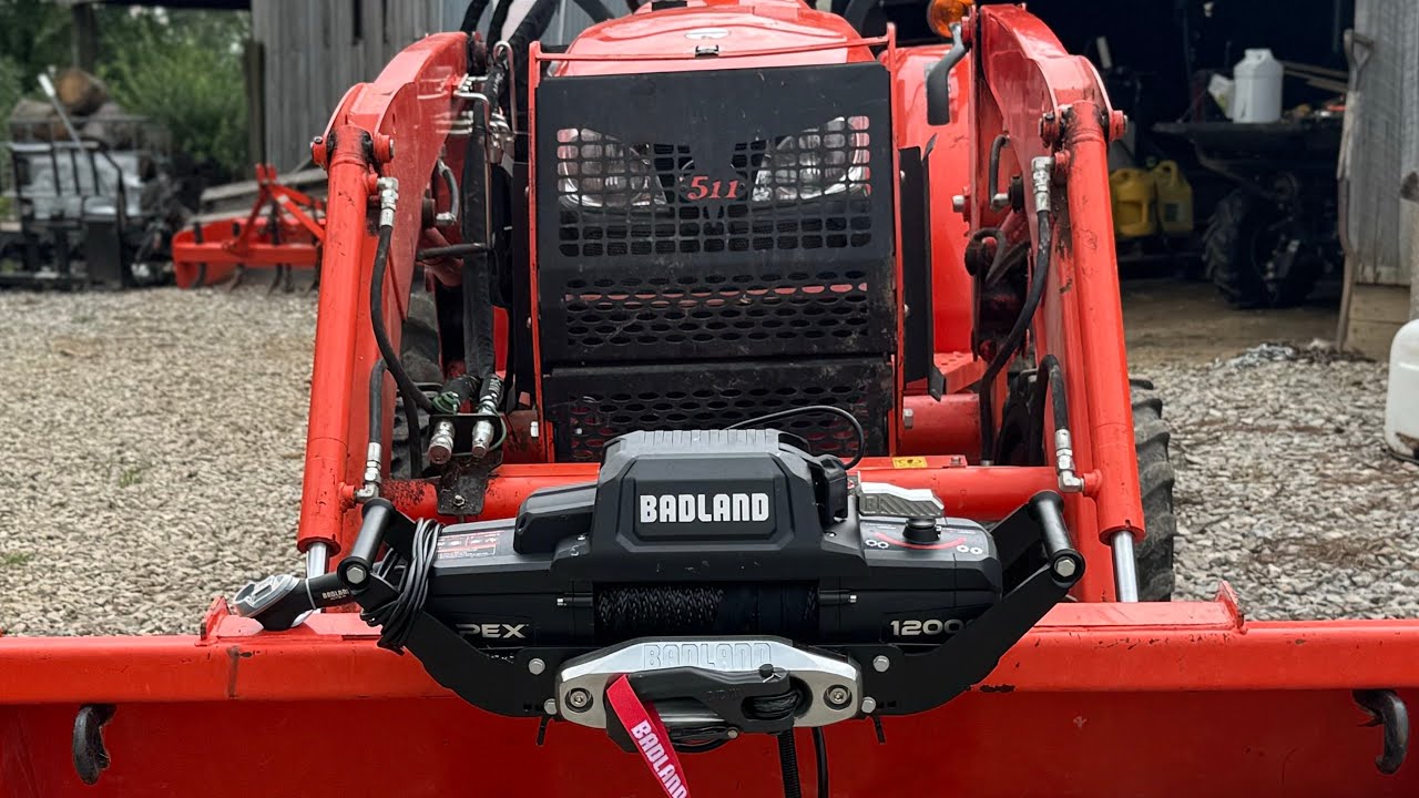 Success Or Failure? Kubota Tractor with Winch Attached To Front End Loader 