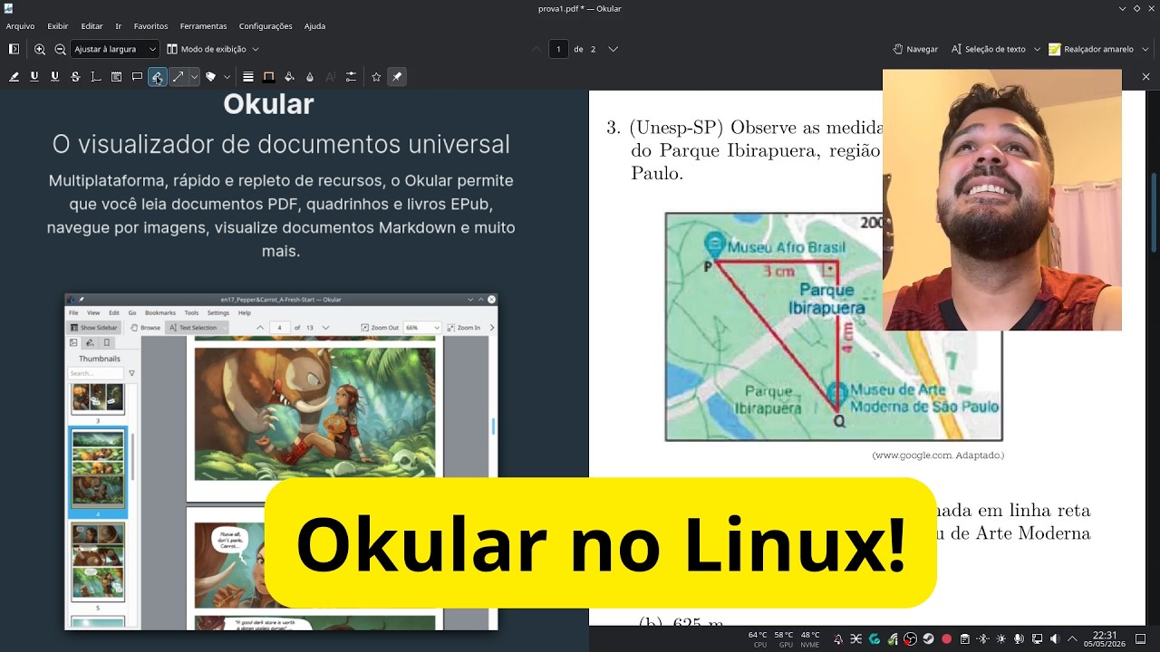 OKULAR! Leitor e editor b&aacute;sico de PDF's no LINUX #linuxgaming #pdf  #cachyos