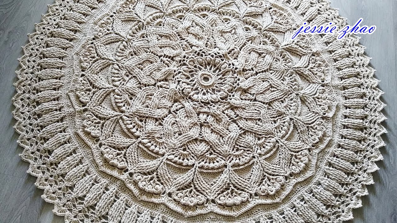 crochet mandala rug #142 мандала крючком/mandala de crochet/Häkel-Mandala/钩针地垫/크로셰 만다라