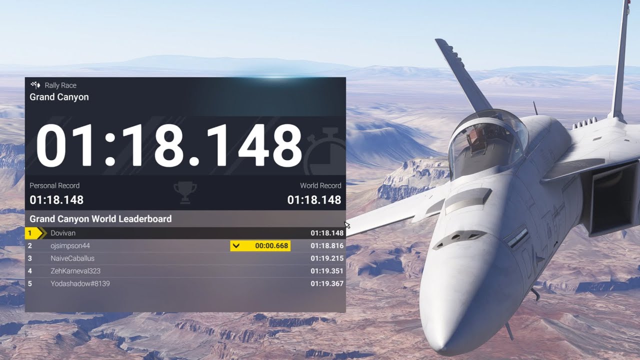MSFS 2024 Rally Race Grand Canyon World Record 1:18.148