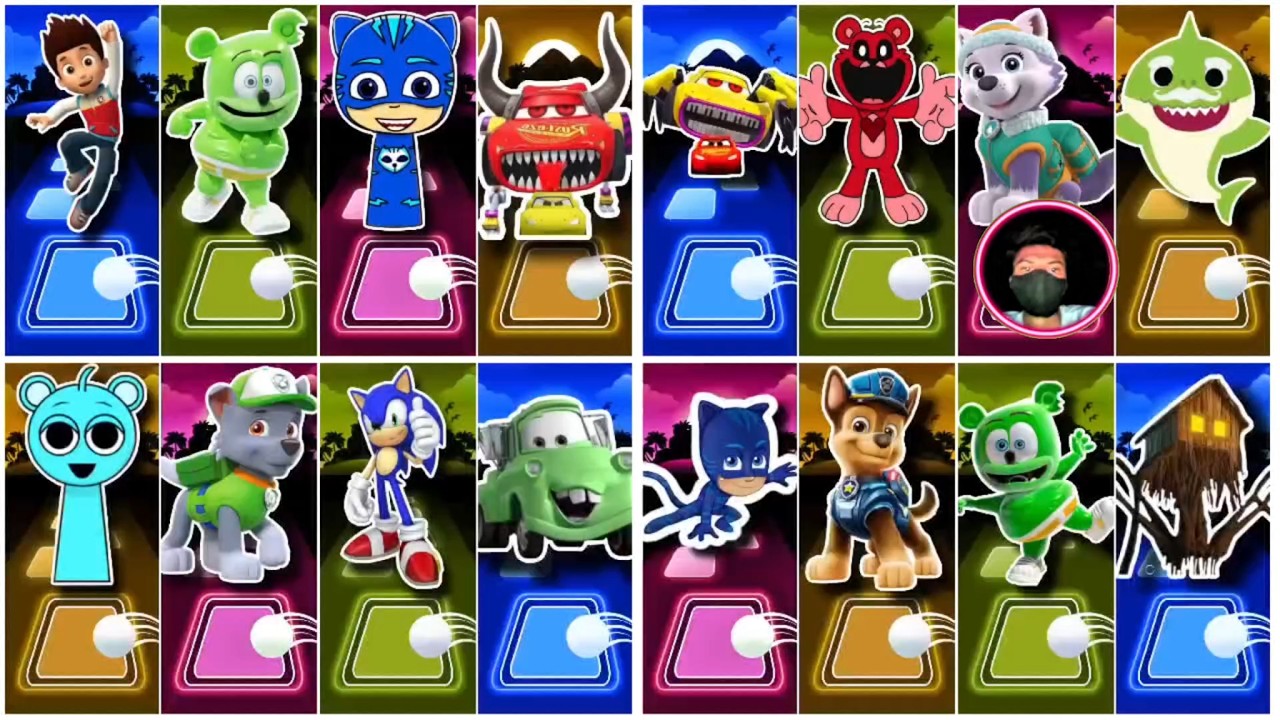 MCQUEEN VS SONIC VS HOUSE HEAD VS GUMMY BEAR VS BABY SHARK | Tiles Hop EDM Rush! part 13