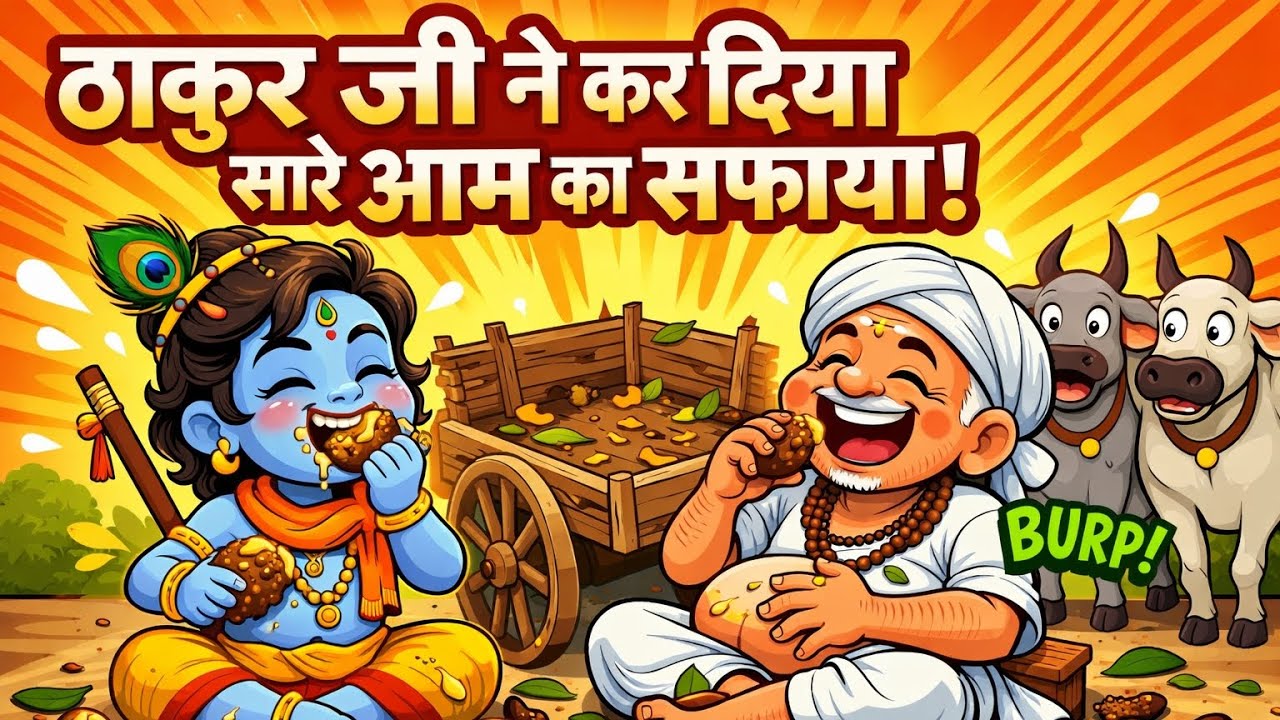 आम से भरी बैलगाड़ी को ठाकुर जी और उनके भक्त ने सारे आम का सफाया कर दिया