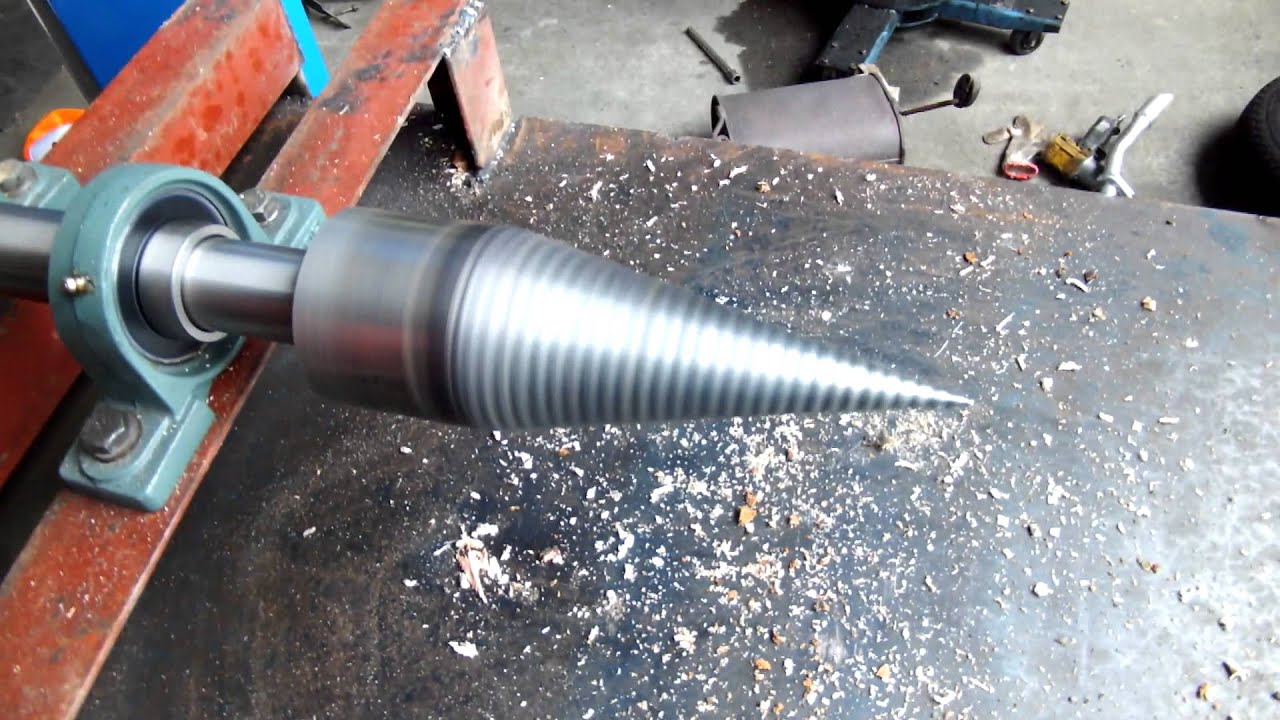 ドリル式　薪割機