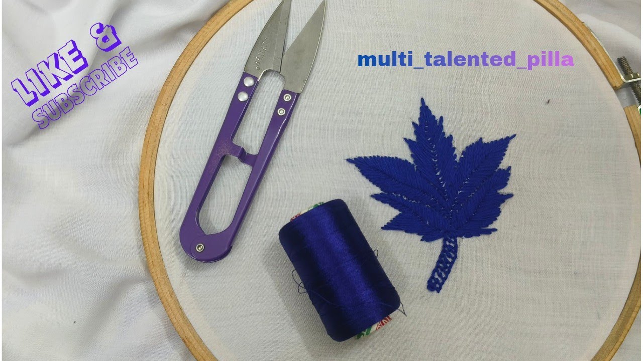 మన channel Logo ని hand embroidery stitch లో 