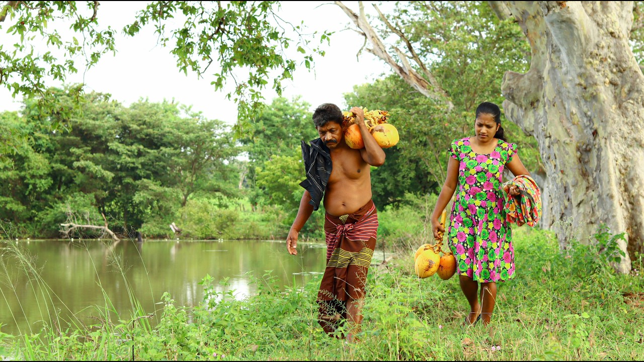 Tropical Fruit Salad with King Coconut Refreshing Summer Recipe #village #cooking #coconut #relax