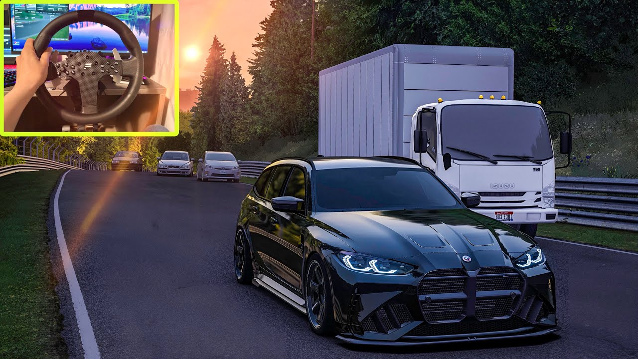BMW M3 Touring G81 | Cutting up through Traffic | Assetto Corsa - Fanatec GT DD Pro