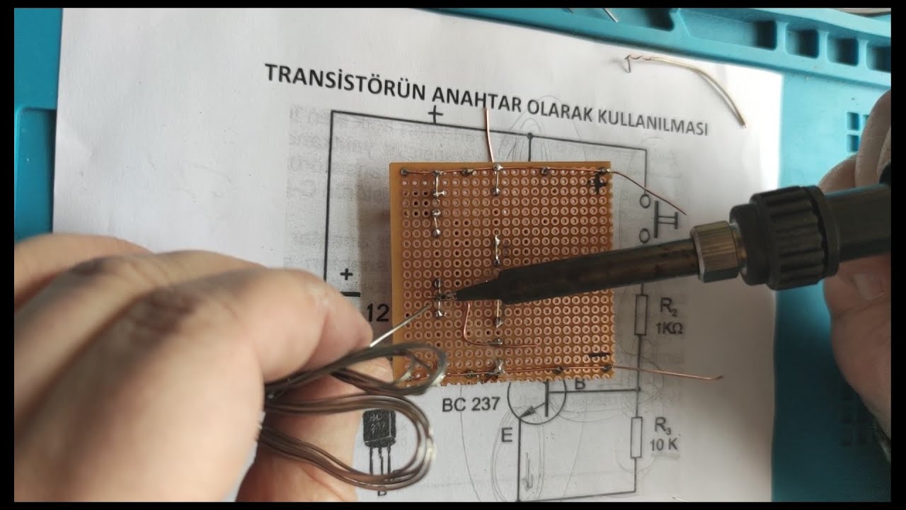 Transistörün anahtar olarak kullanılması - Üniversal delikli plakete lehimleme