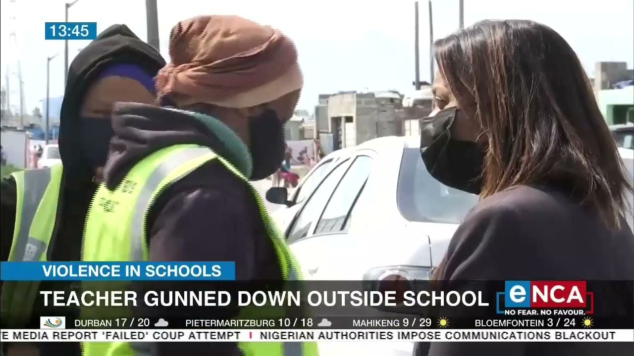 Teacher gunned down outside school