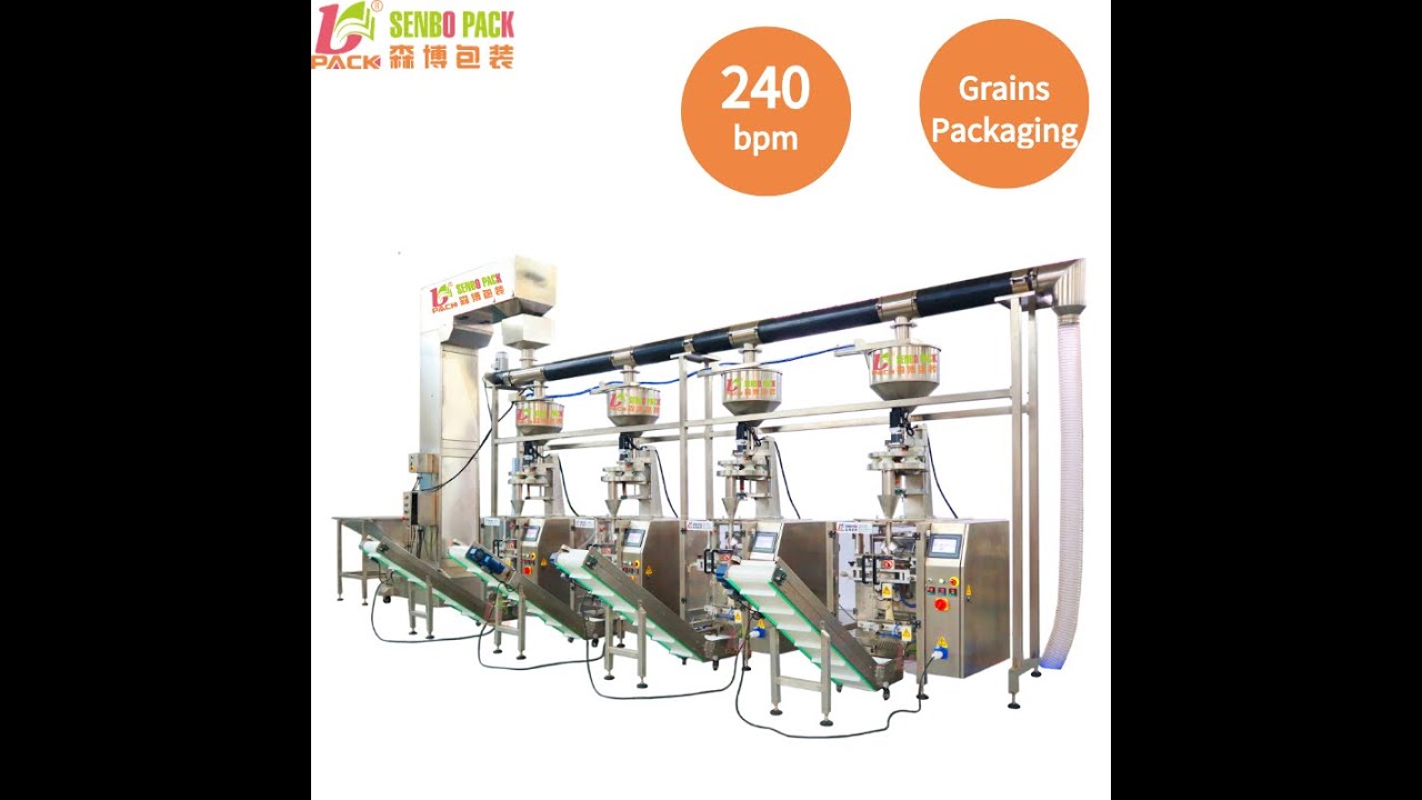 Rice Packaging Machines 1 to 4 Feeding System 100g120g Servo Rotary Cup Filler 5 Cups