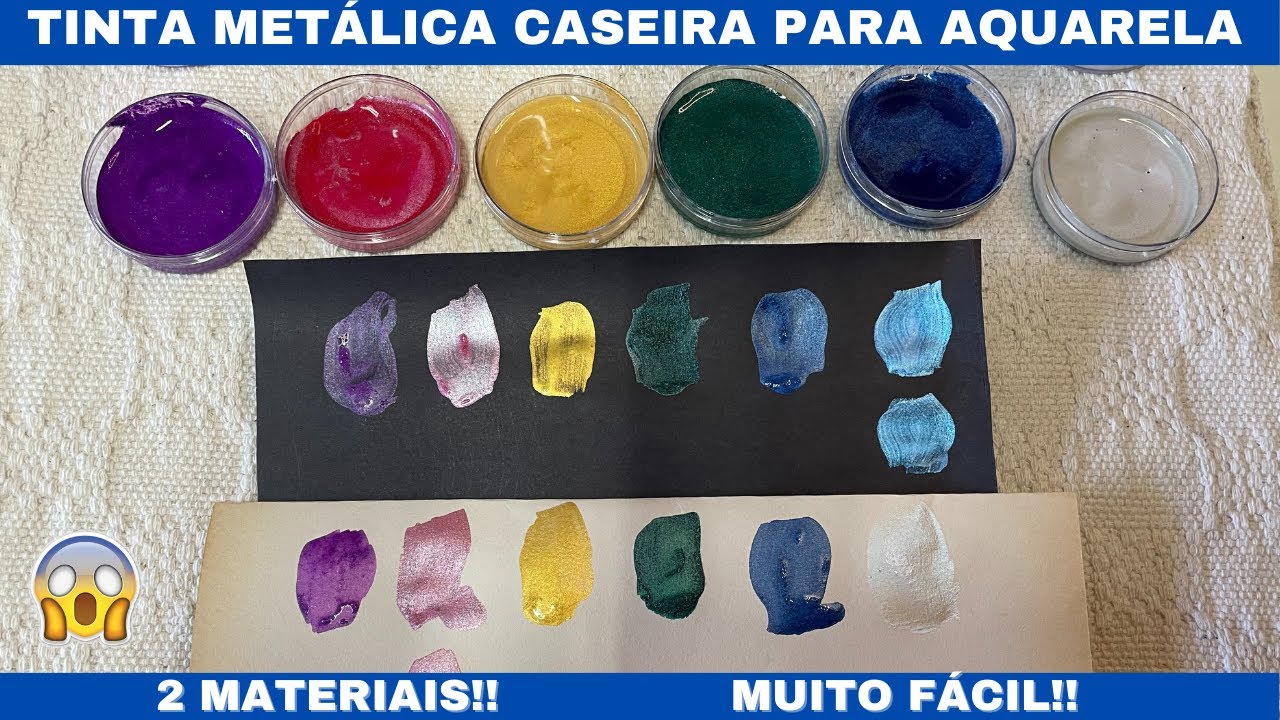 TINTA METÁLICA CASEIRA PARA AQUARELA