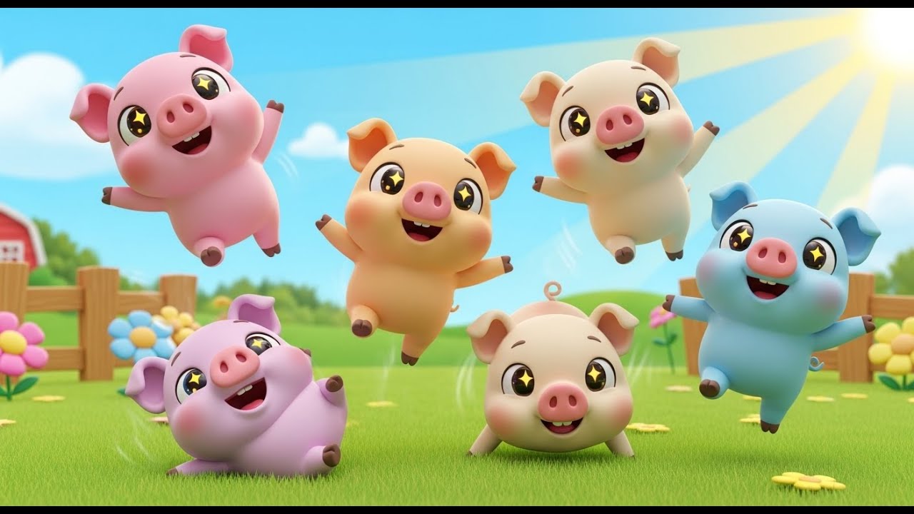 Cinco Pequeños Amigos Cerditos Oink Oink | Canción de la Granja y Números