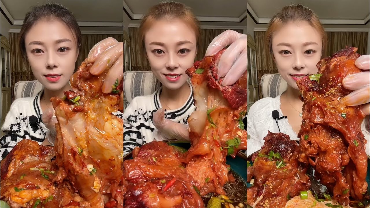 CHINESE MUKBANG SPICY FOOD (BEEF FOOT BONES)@Xiaoying4721 Mukbang EATING SHOW
