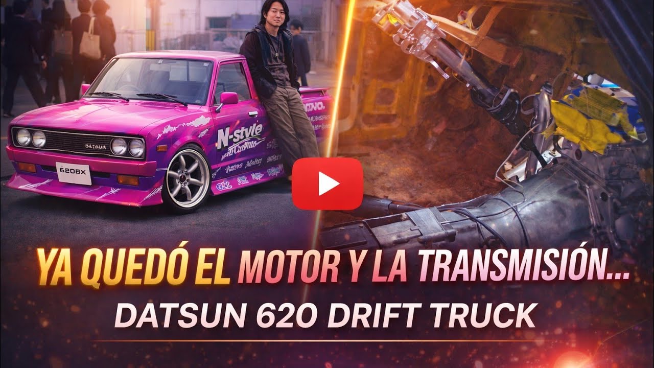 Ya quedo el motor y la transmision- Proyecto datsun drift truck T7E8