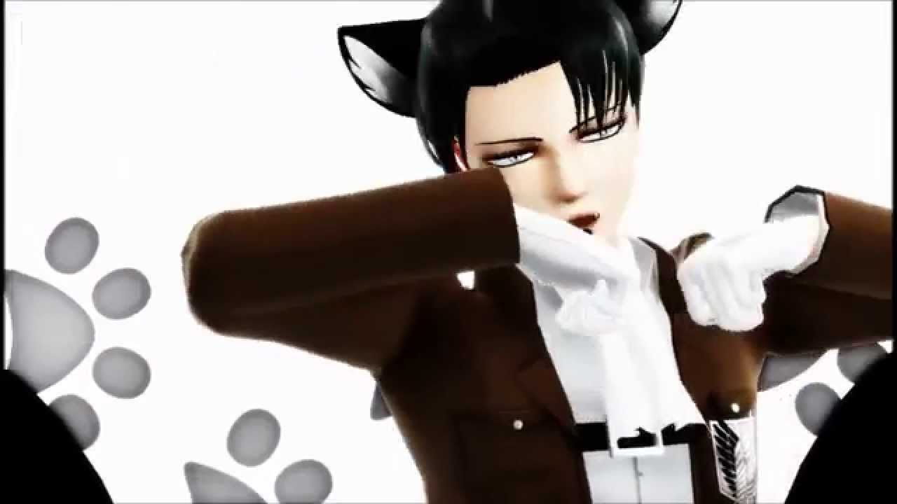 【進撃のMMD】黒にゃんこ兵長でGirls 1080P【aya m MMD】