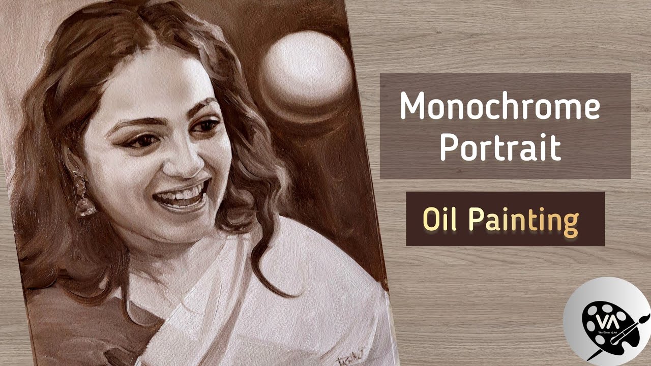 Monochrome Portrait Painting | Exploring Light and Shadow | Oil Painting | @pankajparki6605