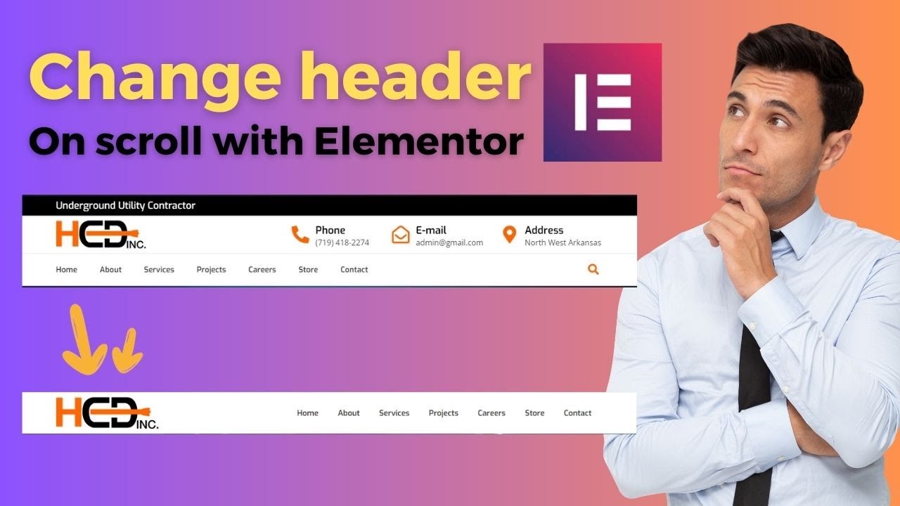 How to change header on scroll with Elementor Sticky Headers | Sticky header change on scroll