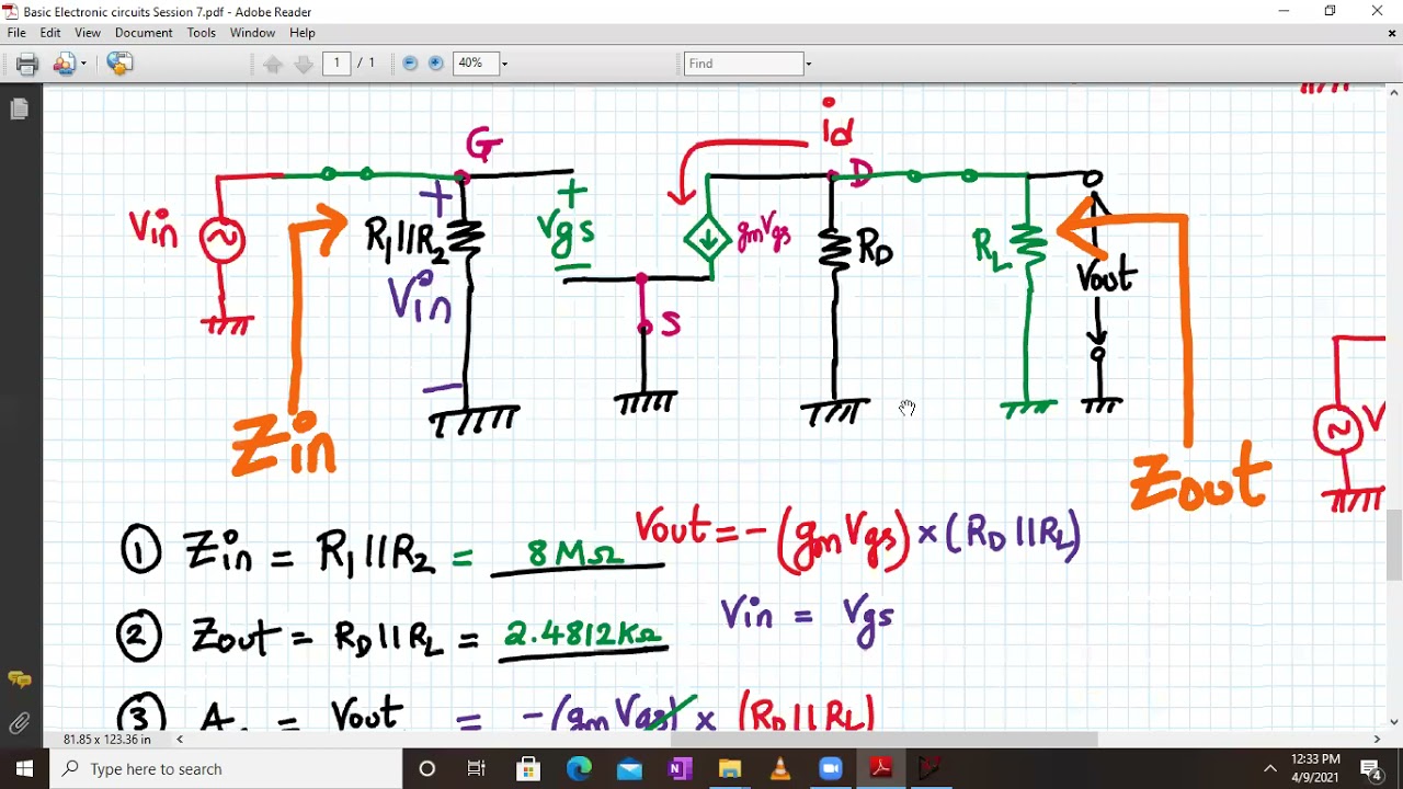 Common Source MOSFET amplifier numerical and LTspice simulation