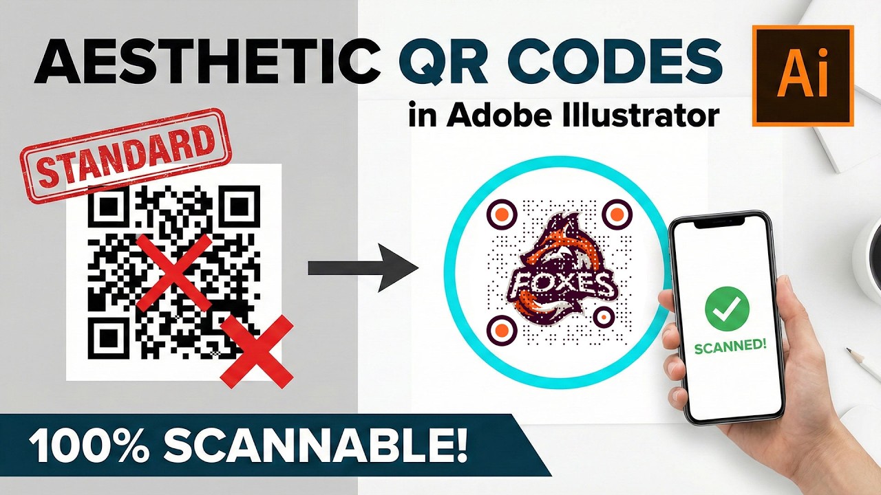Дизайн QR-кода в Illustrator: сделайте свой дизайн эстетичным и сканируемым! #qrcode #adobeillust...