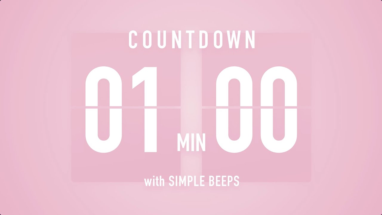 1 Minute Countdown Timer 🌸 Flip Clock with Simple Beeps 🔔