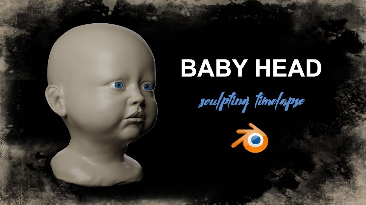 Baby head | Sculpting timelapse in Blender