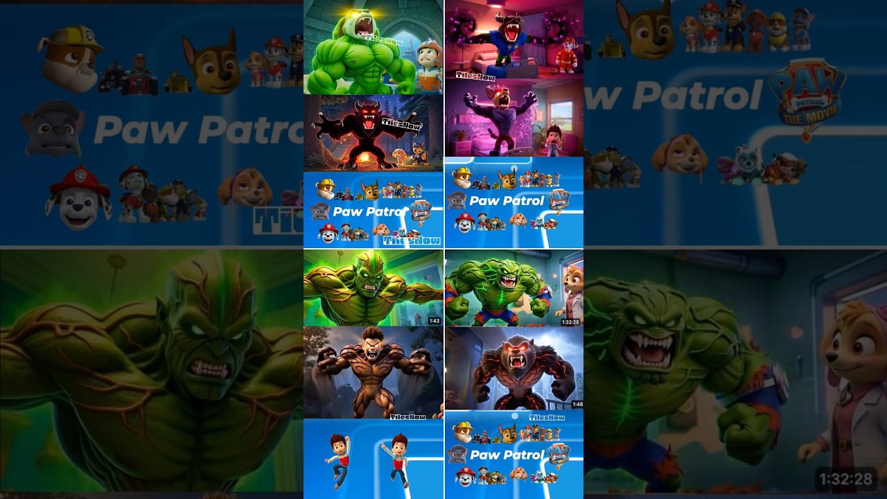 Paw Patrol Scary Chase🆚Ryder🆚Marshall | Fun Dance Tiles Hop🎵  #shorts