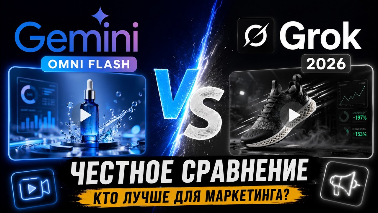 Gemini Omni Flash vs Grok 2026: Честное сравнение. Кто лучше генерирует видео для маркетинга