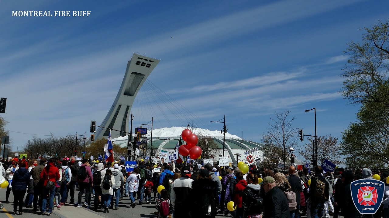 Montréal | Importante manifestation contre les mesures sanitaires au Stade Olympique