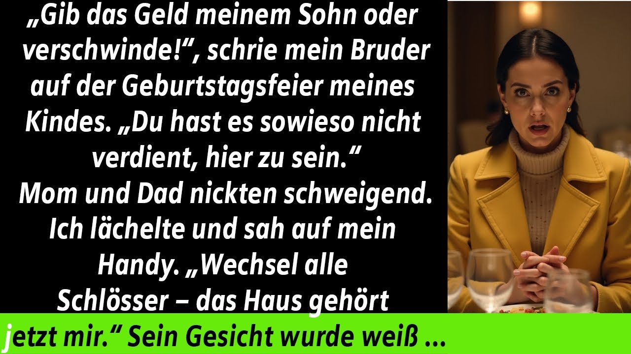 MEIN BRUDER SAGTE: GIB MEINEM SOHN DEIN GELD ODER VERLASS DIE FEIER — DANN SEINE HAUSSCHLÜSSEL