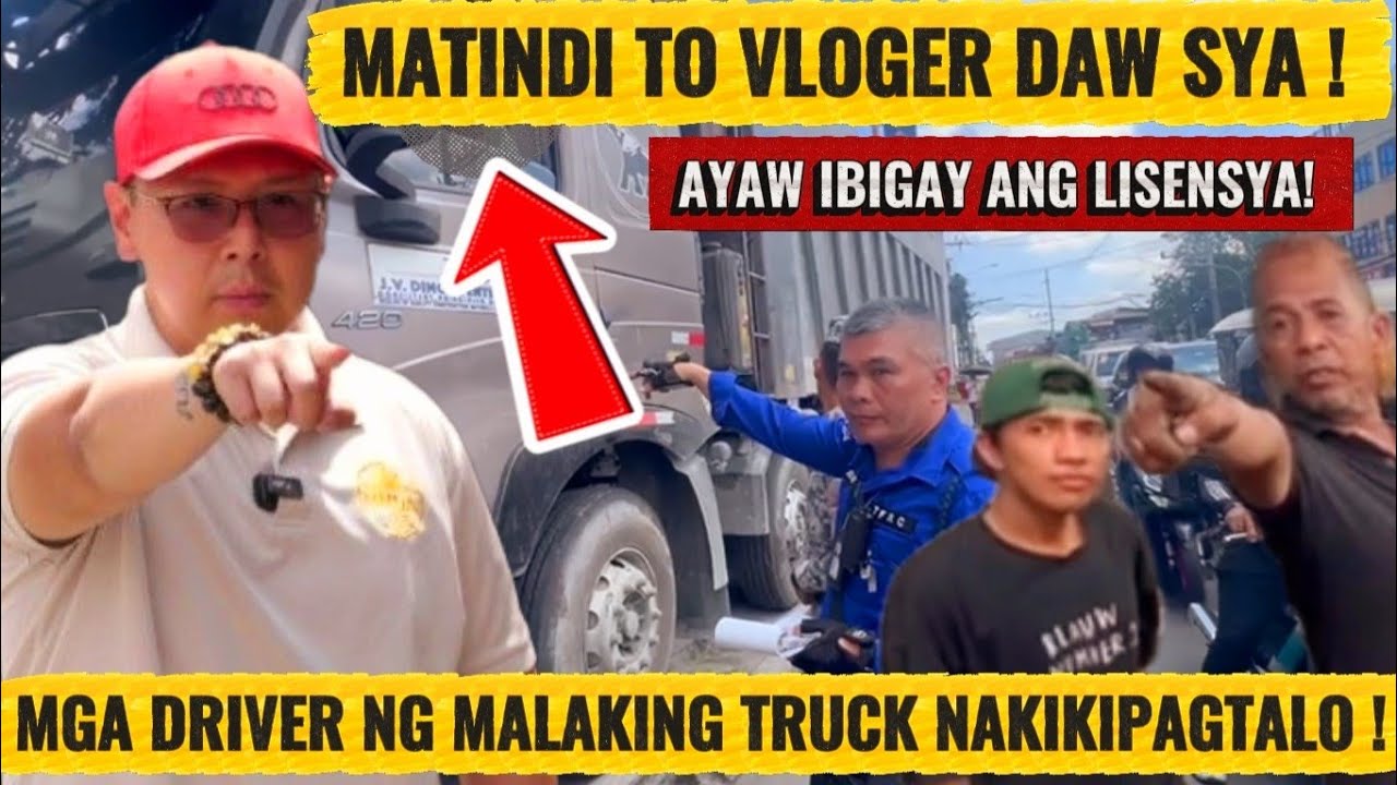 Quirino highway nilusob driver ng truck nag panggap na vloger ayaw ibigay ang lisense nakikipagtalo!
