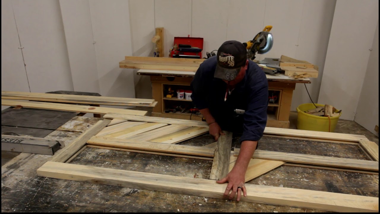 DIY Log Worx - Handcrafted Blue Pine Chevron Barn Doors - woodworking rustic log furniture shop