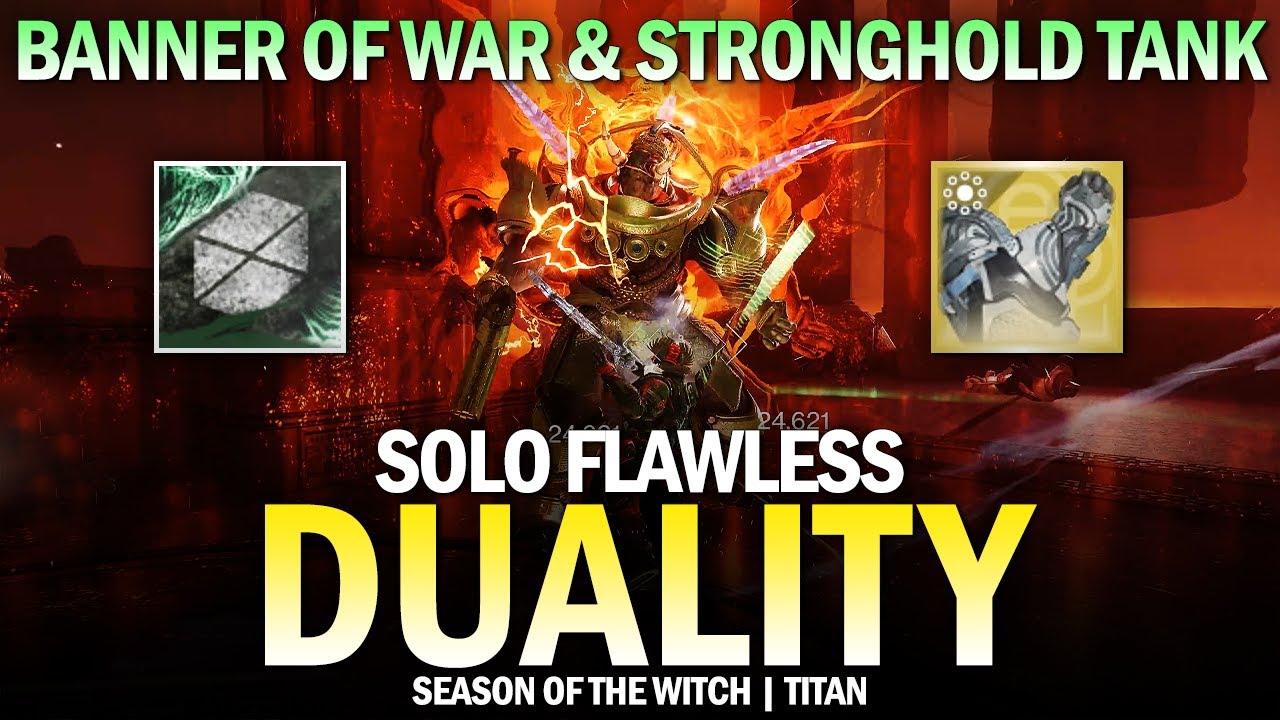 Solo Flawless Duality Dungeon (Titan Banner of War & Stronghold Tank Build) [Destiny 2]