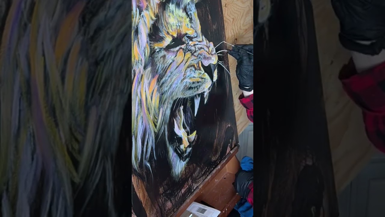 Drying for final varnish | Private commission | Mixed media on canvas