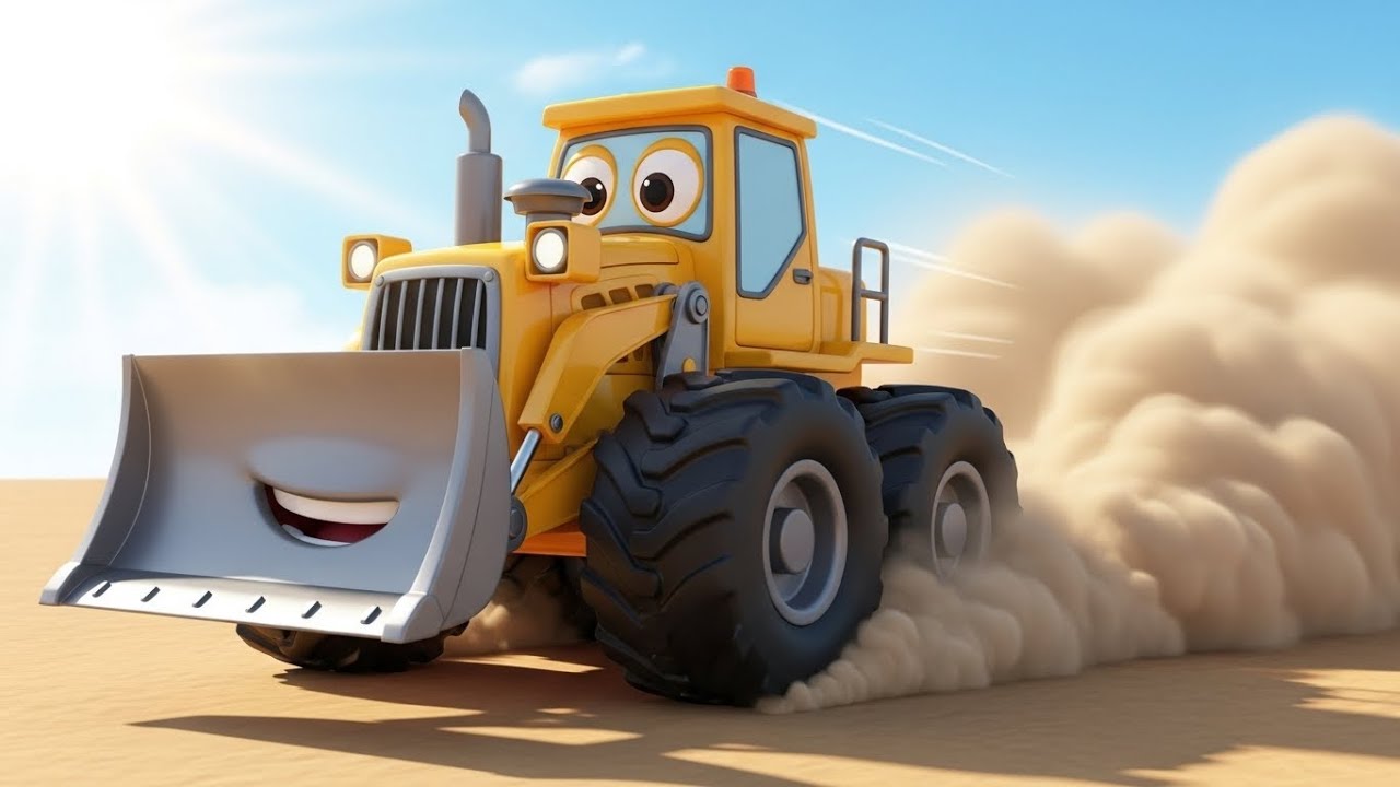 Счастливый бульдозер строит замок из песка 🚜🏰😄 | мультфильм для детей и весёлые приключения