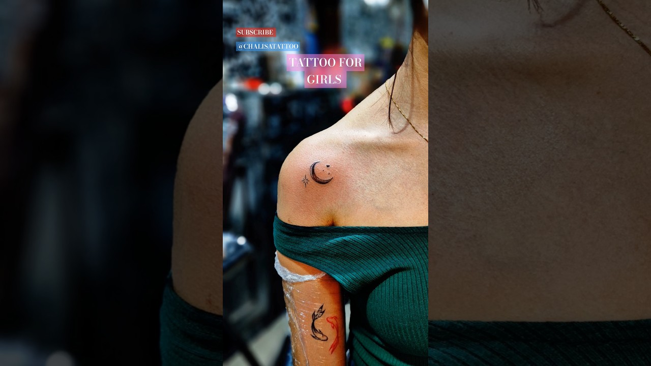 🌙 Moon tattoo for girls / Half moon tattoo 🌙 
