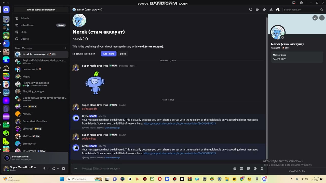Плохие новости! Nerxk2.0 пожаловался на меня как на спамера и заблокировал меня (с участием Nerxk...