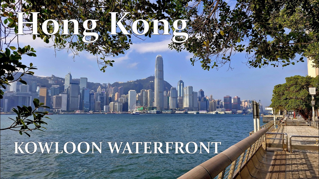 Kowloon Promenade Walk in 4K | Hong Kong Skyline Views