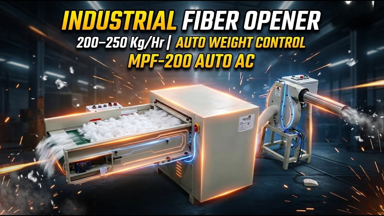 Industrial Fiber Opener 200–250 Kg/Hr with Auto Weight Control | MPF-200 AUTO AC AJ ! MULTIPRO