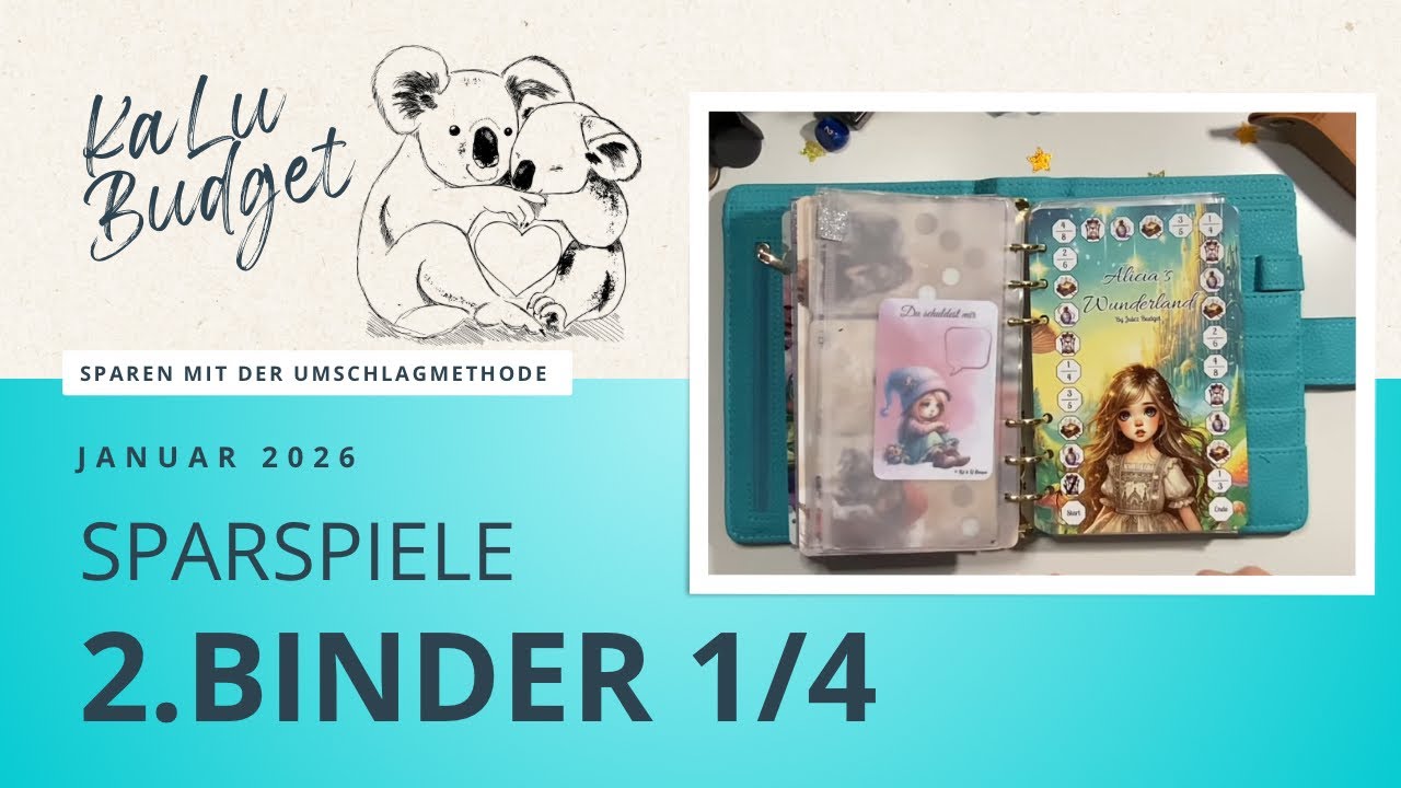 Sparspiele im Binder 2 | Januar‘26 1/4 | Budget 90 EUR | Freu mich auf die neuen Challenges😍 