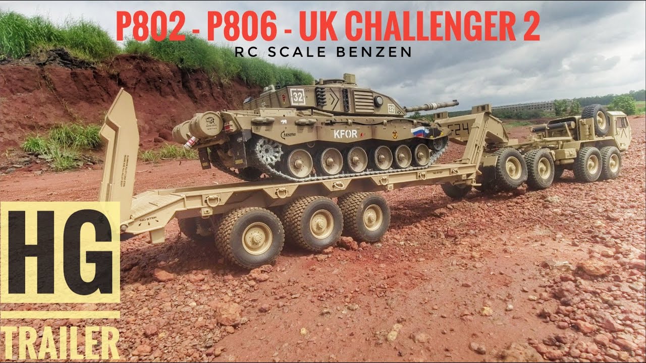 HG P802 - P806 Trailer 1/12 - UK Challenger 2 Rc Tank 1/16 | Rc Car | #9