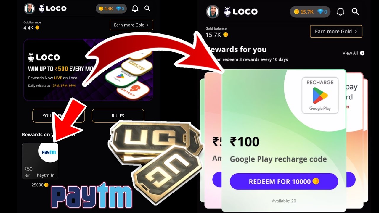 Loco app Rewards not showing | Loco app Rewards available | Loco app UC in BGMi