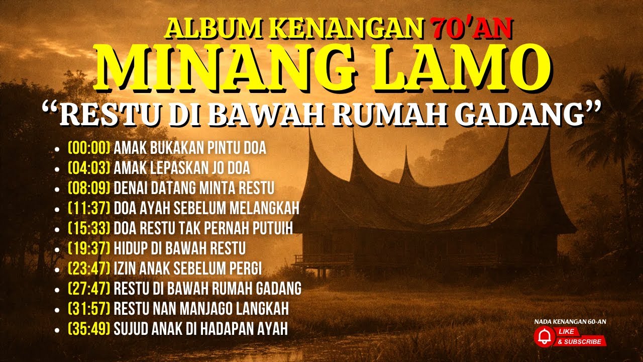 RESTU DI BAWAH RUMAH GADANG 🎶 Album Minang Klasik Tahun 70-an