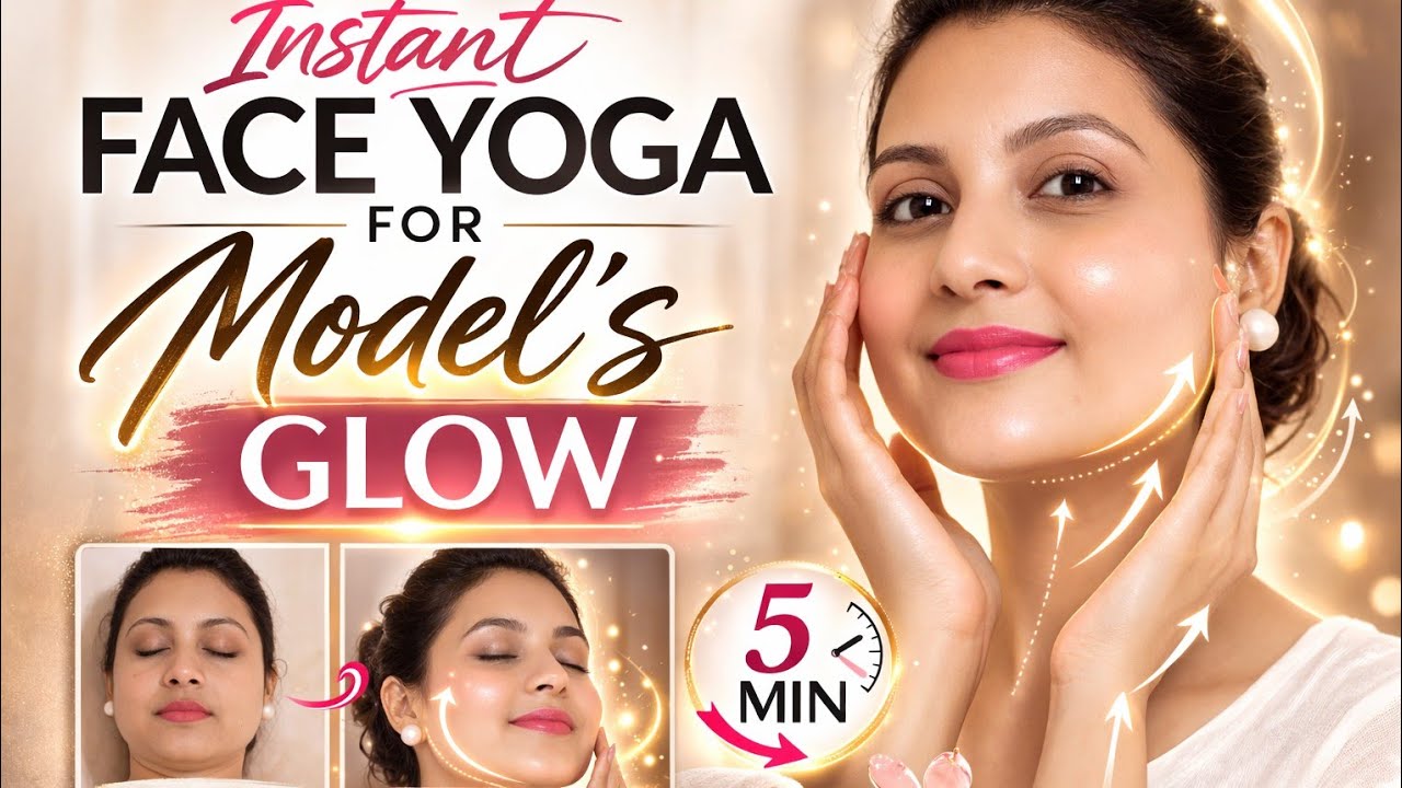 How to Get Instant Glow on Face at Home | Face yoga for Glowing Skin #yoga @preetvyawellness