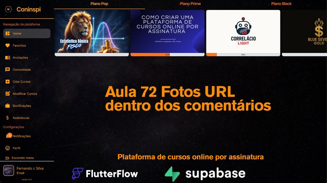 Aula 72 Fotos URL dentro dos comentários - Curso gratuito plataforma de cursos online FF supa