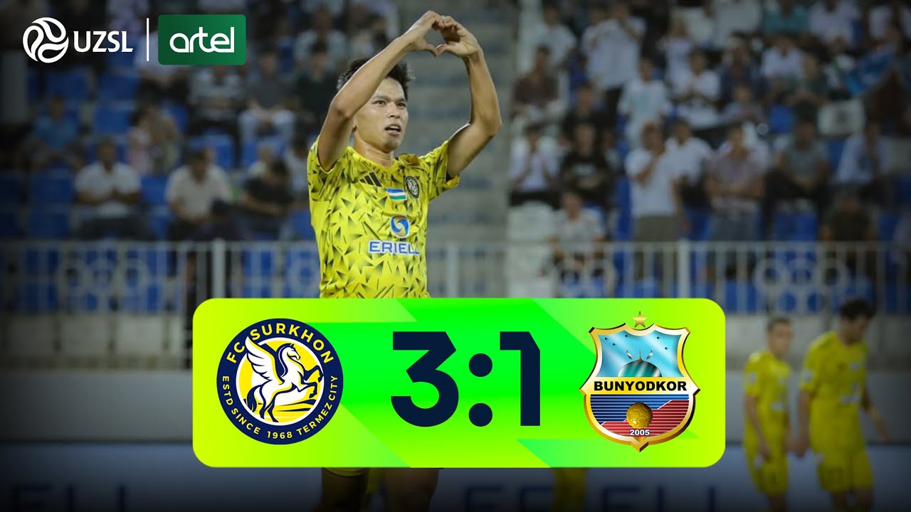 Superliga 18-tur. Surxon - Bunyodkor bahsida kiritilgan gollar va xavfli vaziyatlar (Highlights)